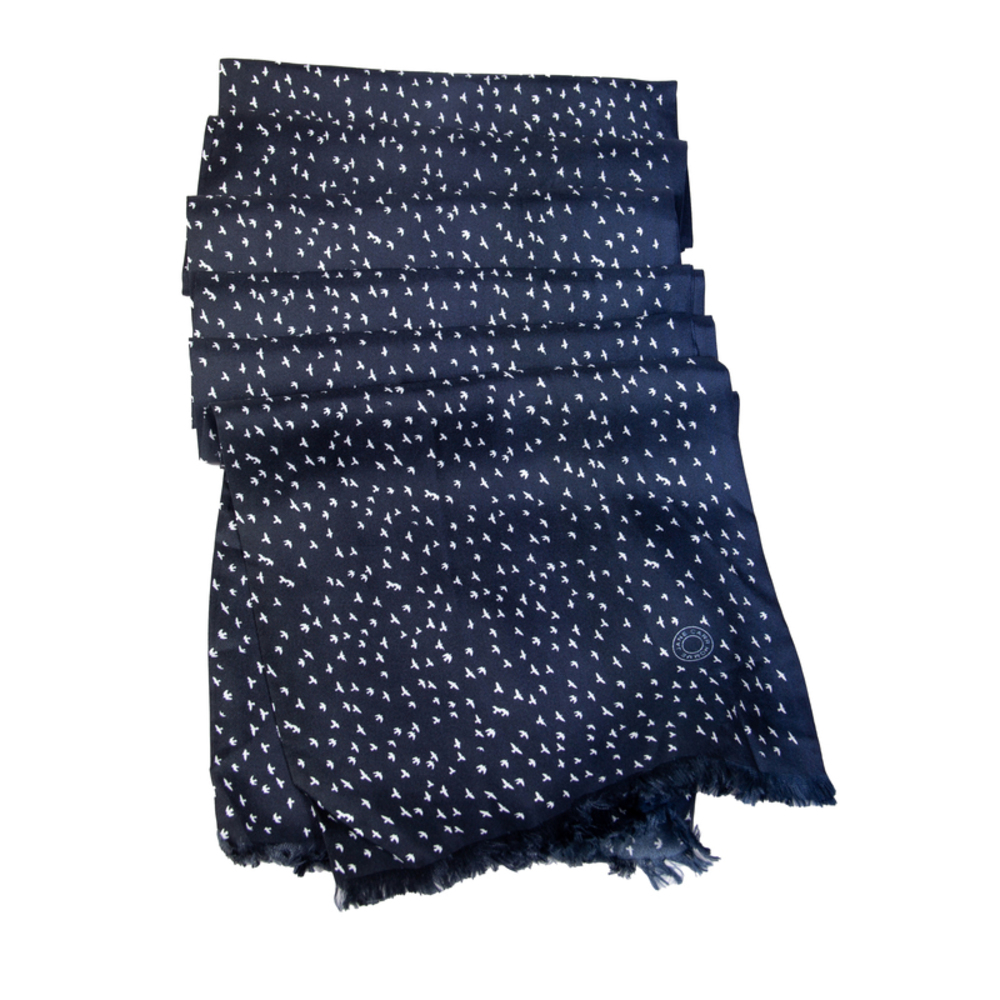 JANE CARR NAVY BLUE & WHITE, PRINT SCARF | WOMENS SIZE 190CM